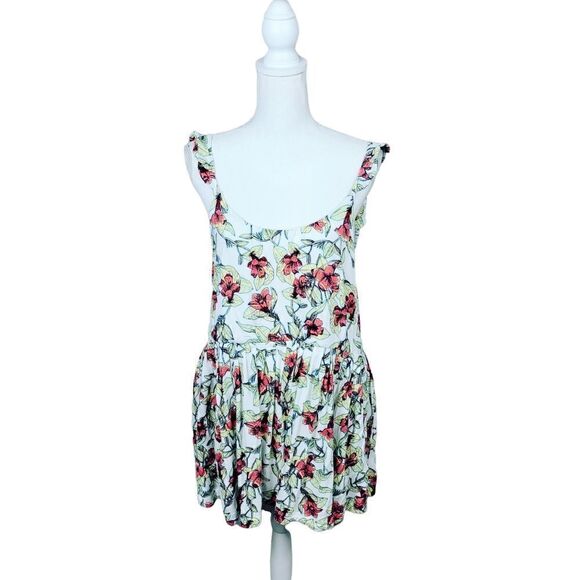 Free People Floral Backless Dress. White M - Picture 2 of 13